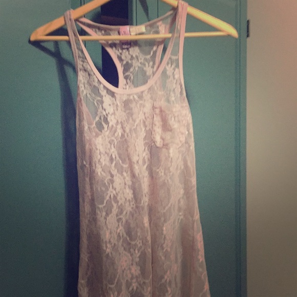 Love on a Hanger lace razor back tank top medium - Picture 1 of 3